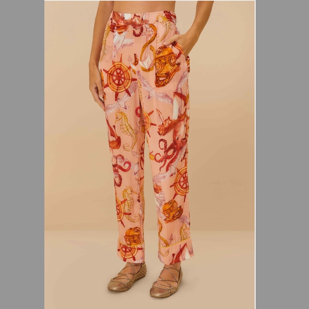 Farm Rio Pink Nautical Pajama Pants Size S